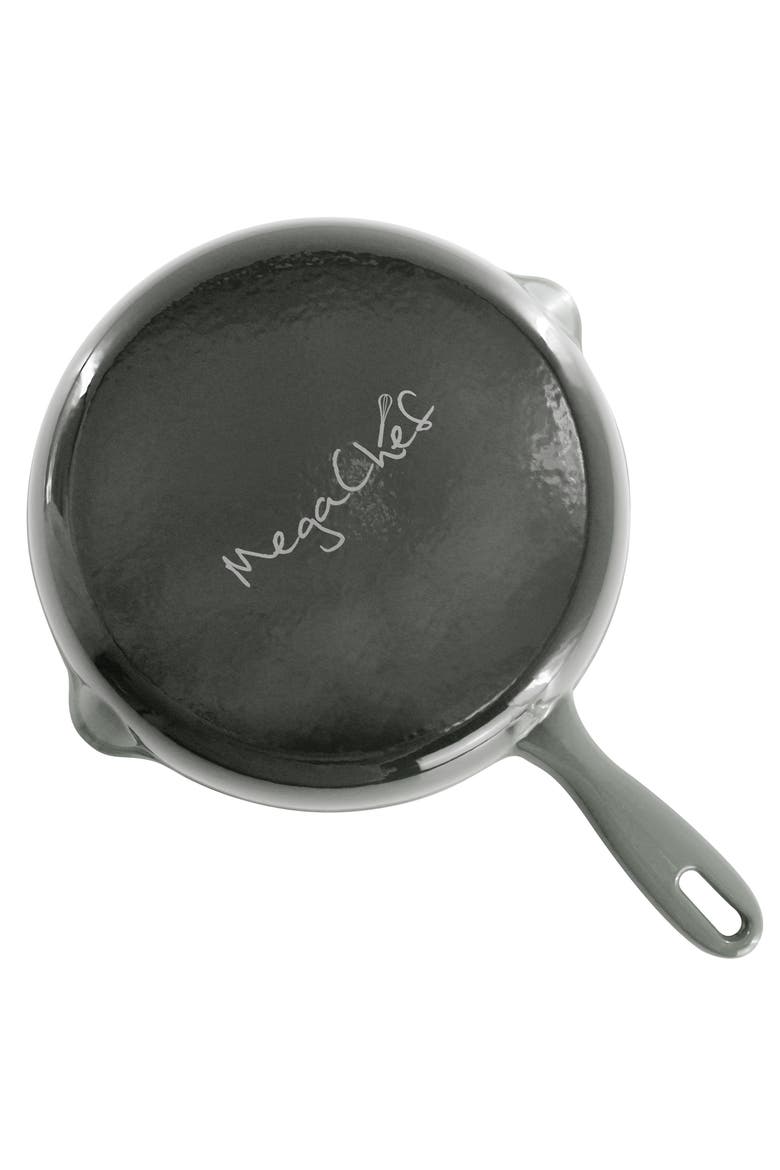 Round 10.25 Inch Enameled Cast Iron Skillet, Alternate, color, Gray
