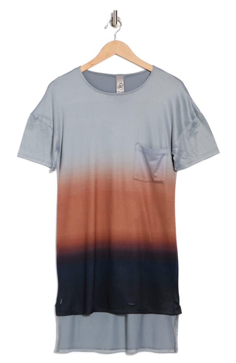 GO COUTURE High Low Tunic T-Shirt Dress, Alternate, color, Charcoal Black Bronze Dip Prnt