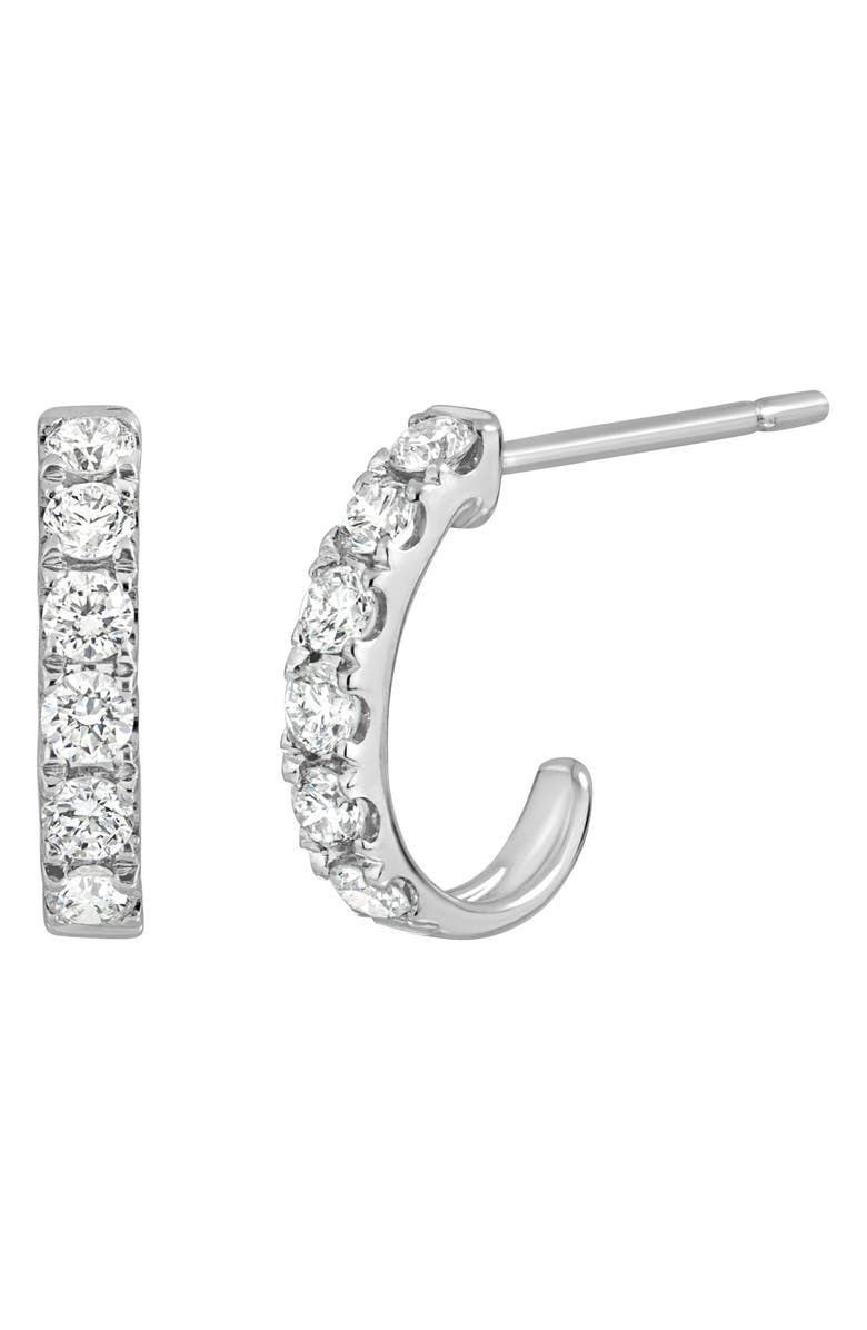 Bony Levy Audrey Diamond Hoop Earrings, Main, color, 18K White Gold
