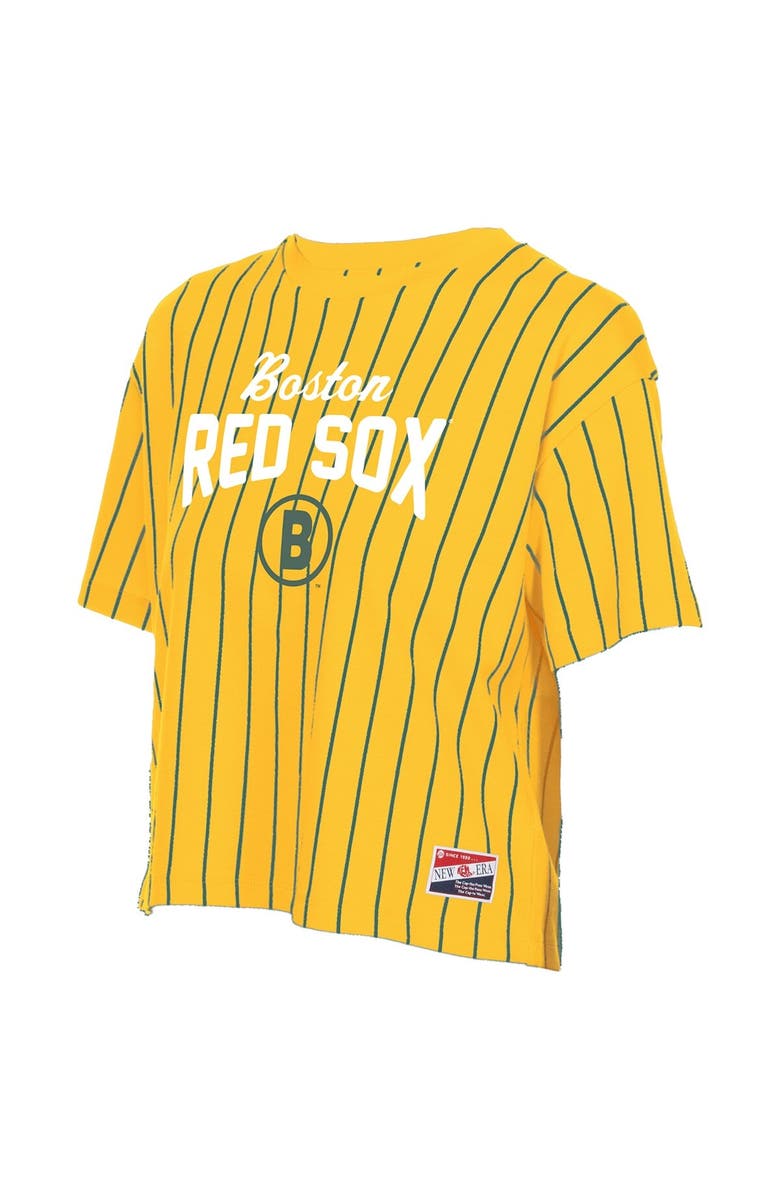 New Era Women's New Era  Yellow Boston Red Sox 2025 City Connect Pinstripe T-Shirt, Alternate, color, Yellow