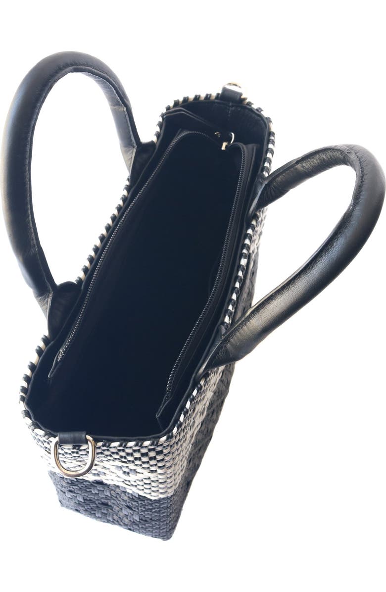 Tin Marin Small Woven Crossbody, Alternate, color, Black Leather Straps