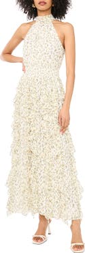 1.STATE Floral Ruffle Maxi Dress