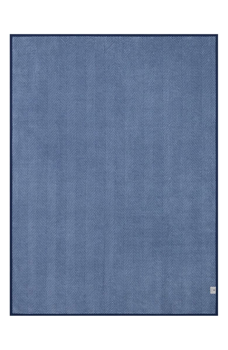 ChappyWrap Harborview Herringbone Throw Blanket, Alternate, color, Navy