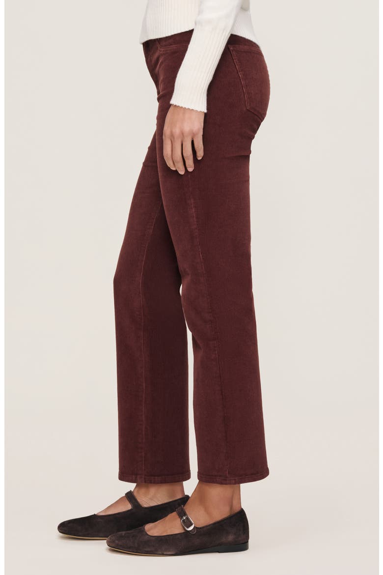 Patti High Waist Ankle Straight Leg Corduroy Pants, Alternate, color, SYRAH