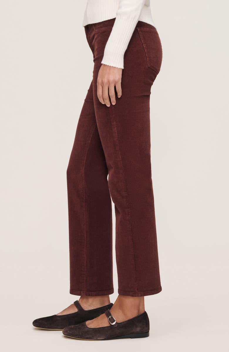 DL1961 Patti High Waist Ankle Straight Leg Corduroy Pants, Alternate, color, Syrah