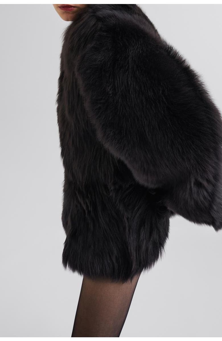 Malina Jana Shearling Long Sleeve Jacket, Alternate, color, Black