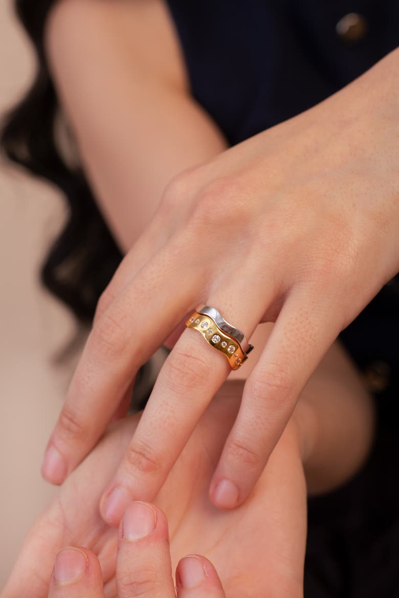 Wave Ring Set, Alternate, color, Two Tone