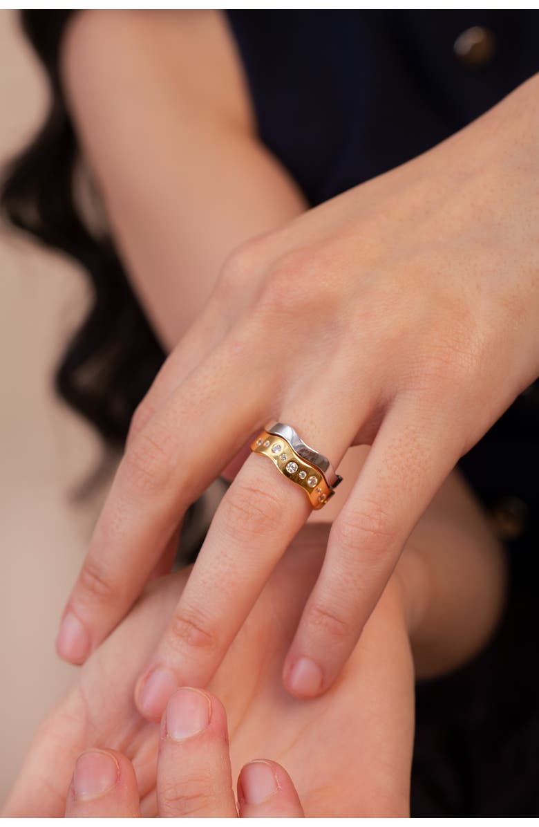 Zynnia Collective Wave Ring Set, Alternate, color, Two Tone