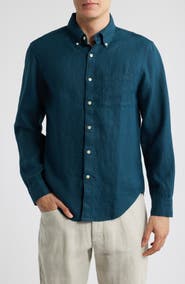ALEX CRANE Playa Linen Button-Down Shirt