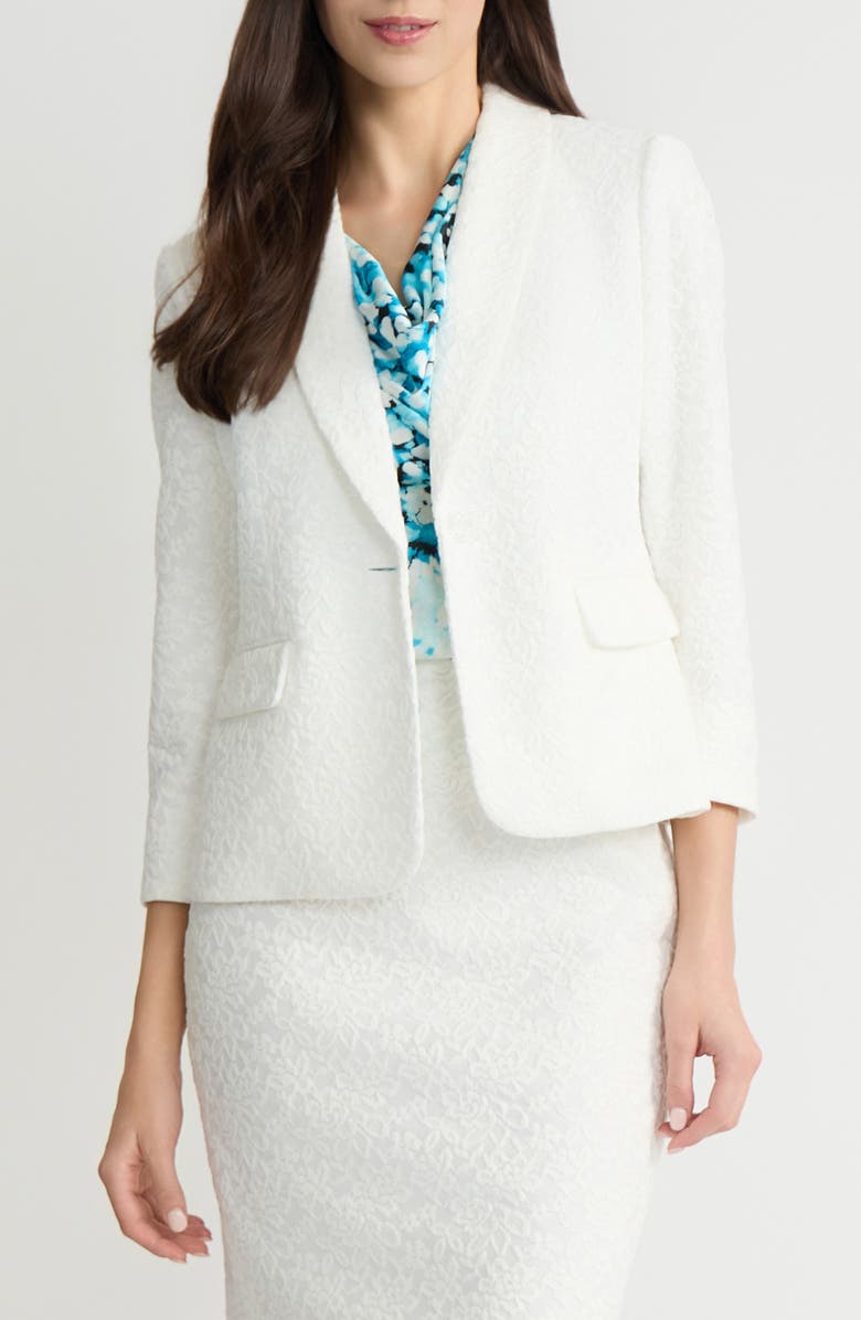 KASPER Shawl Collar Blazer, Main, color, Lily White