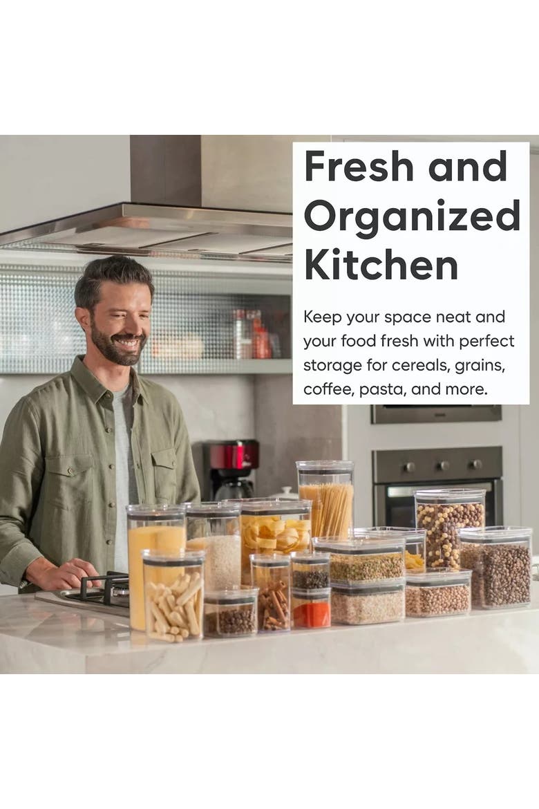 Airtight Clear Stackable Food Storage Container Set with Leak Proof Lid, Alternate, color, Clear