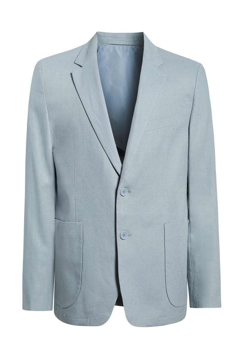 Percival Light Blue Tailored Cotton & Linen Suit Jacket, Main, color, Light Blue