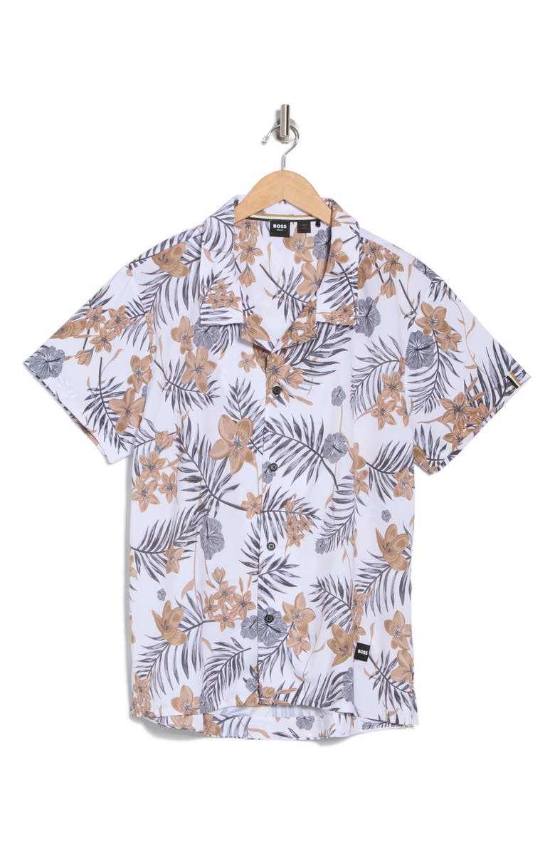 BOSS Beach Short Sleeve Button-Up Shirt, Alternate, color,