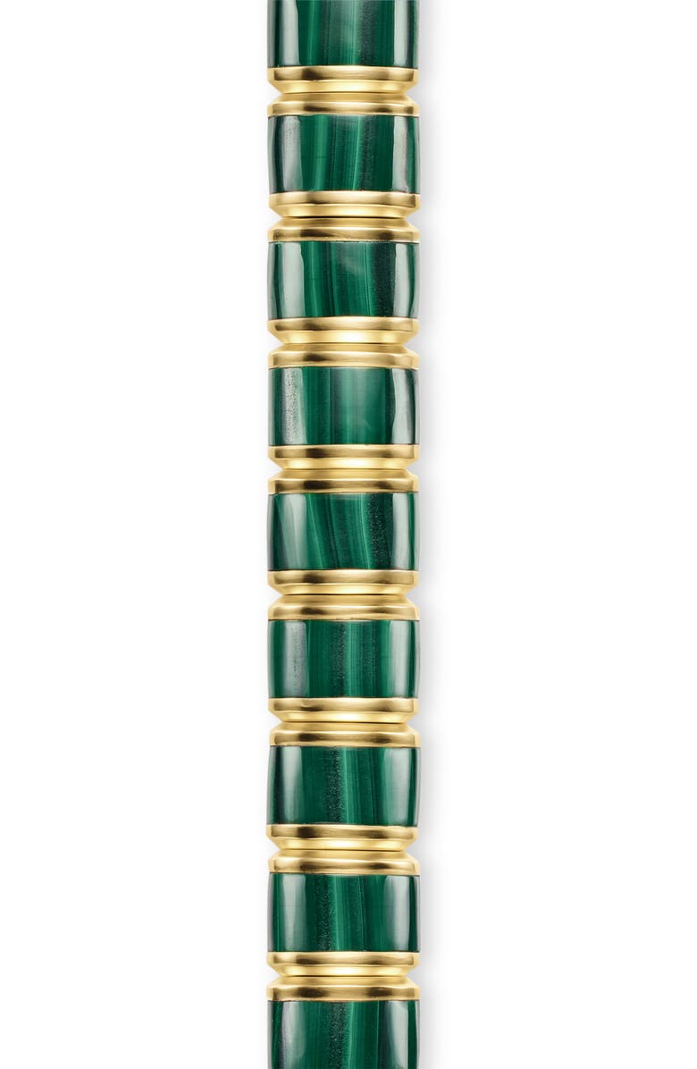 David Yurman Men's Spiritual Beads Flat Bead Bracelet in 18K Yellow Gold with Lapis, 8mm, Alternate, color, Malachite