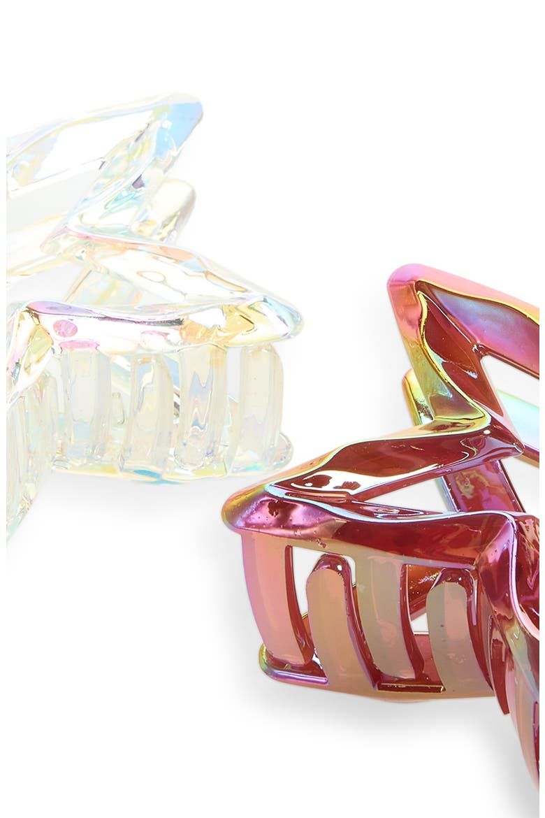 Kids' Assorted 2-Pack Irridescent Star Claw Clips, Alternate, color, IRIDESCENT PLUM