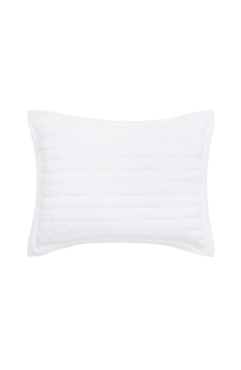 ELISABETH YORK 20" x 26" Elodie Dove Cotton Standard Sham - Machine Washable, Main, color, White