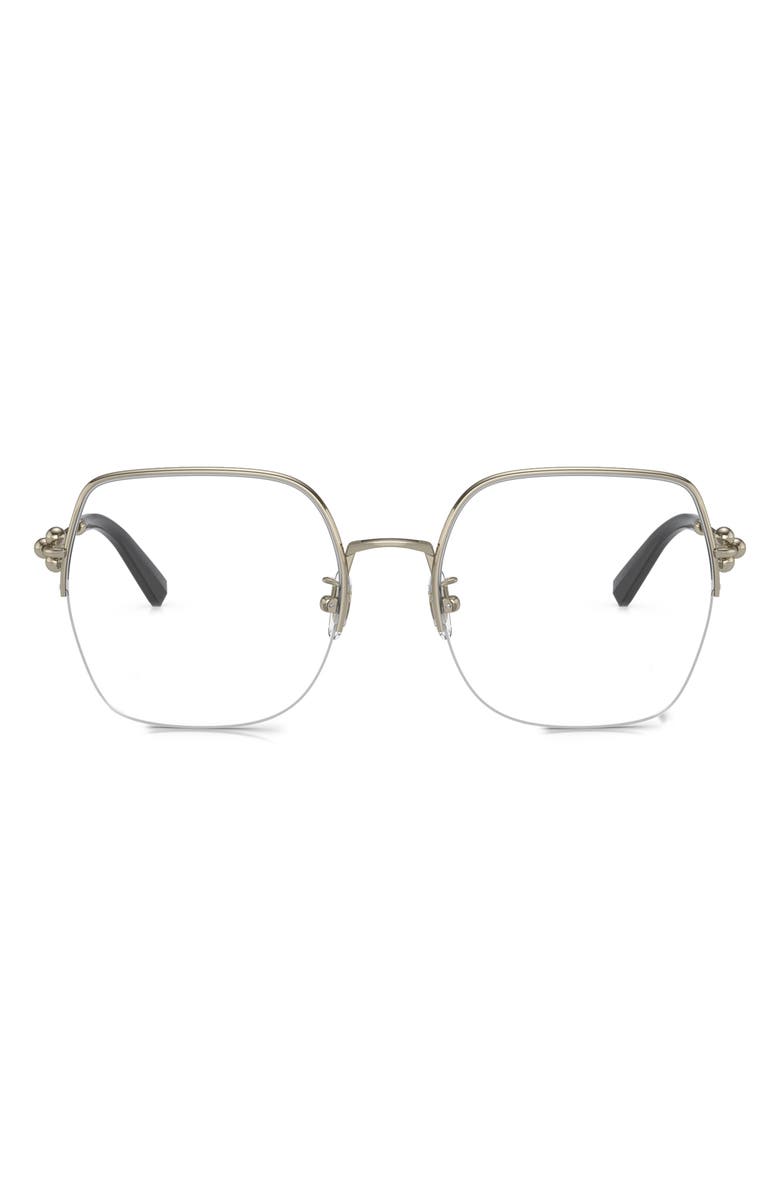 Tiffany & Co. 56mm Square Optical Glasses, Main, color, Pale Gold