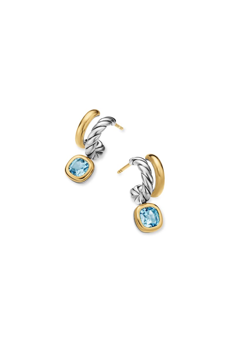 Mercer® Color Two-Row Drop Earrings, 19.5mm, Alternate, color, SKY BLUE TOPAZ
