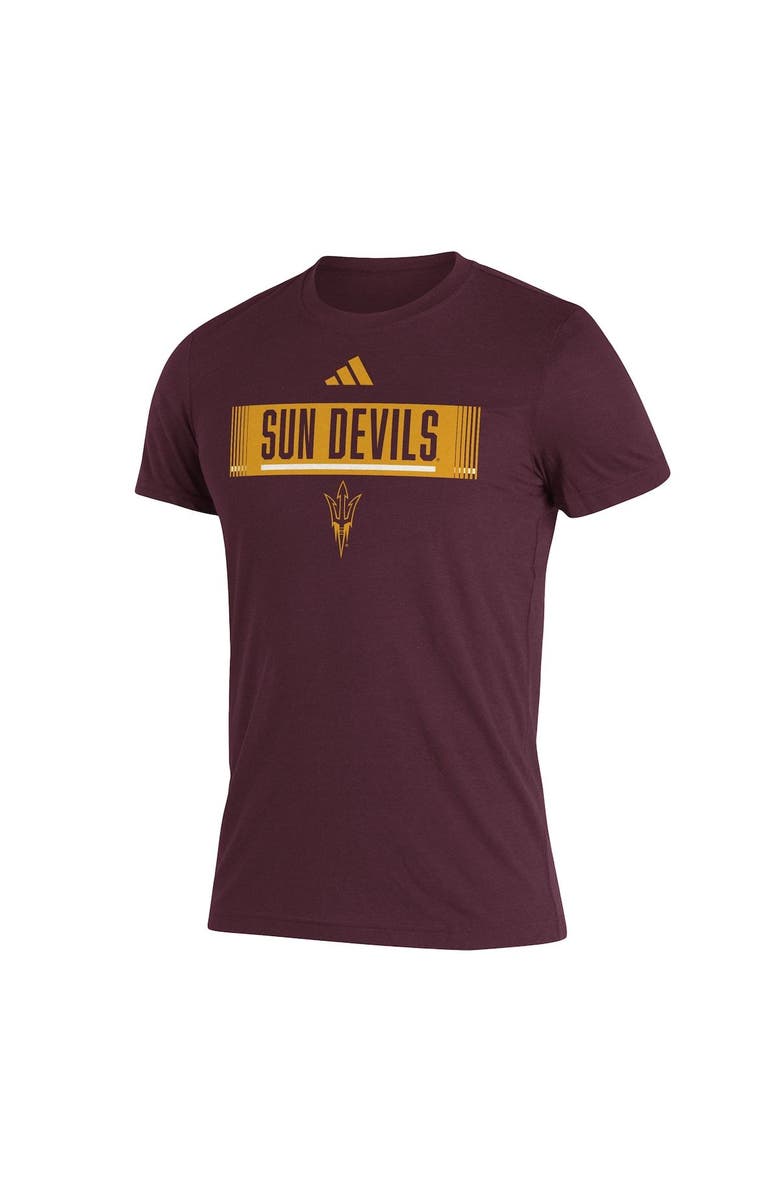 adidas Men's adidas Maroon Arizona State Sun Devils Wordmark Tri-Blend T-Shirt, Alternate, color, 