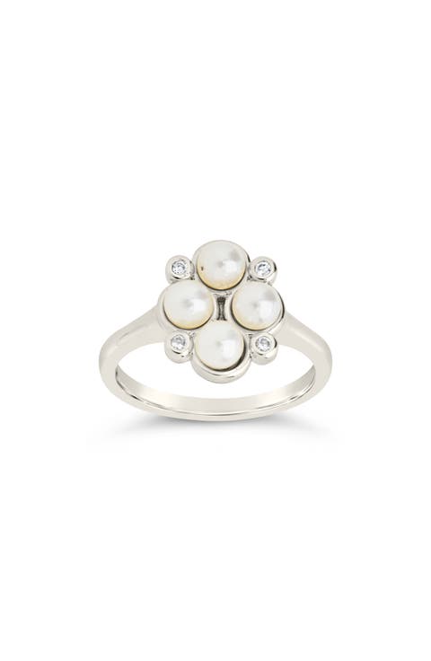 Cosetta Imitation Pearl & CZ Ring