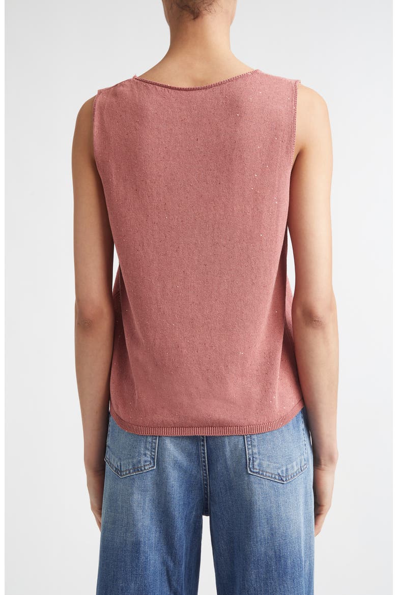 Sequin Embellished Silk & Cotton Sweater Vest, Alternate, color, 174 RASPBERRY