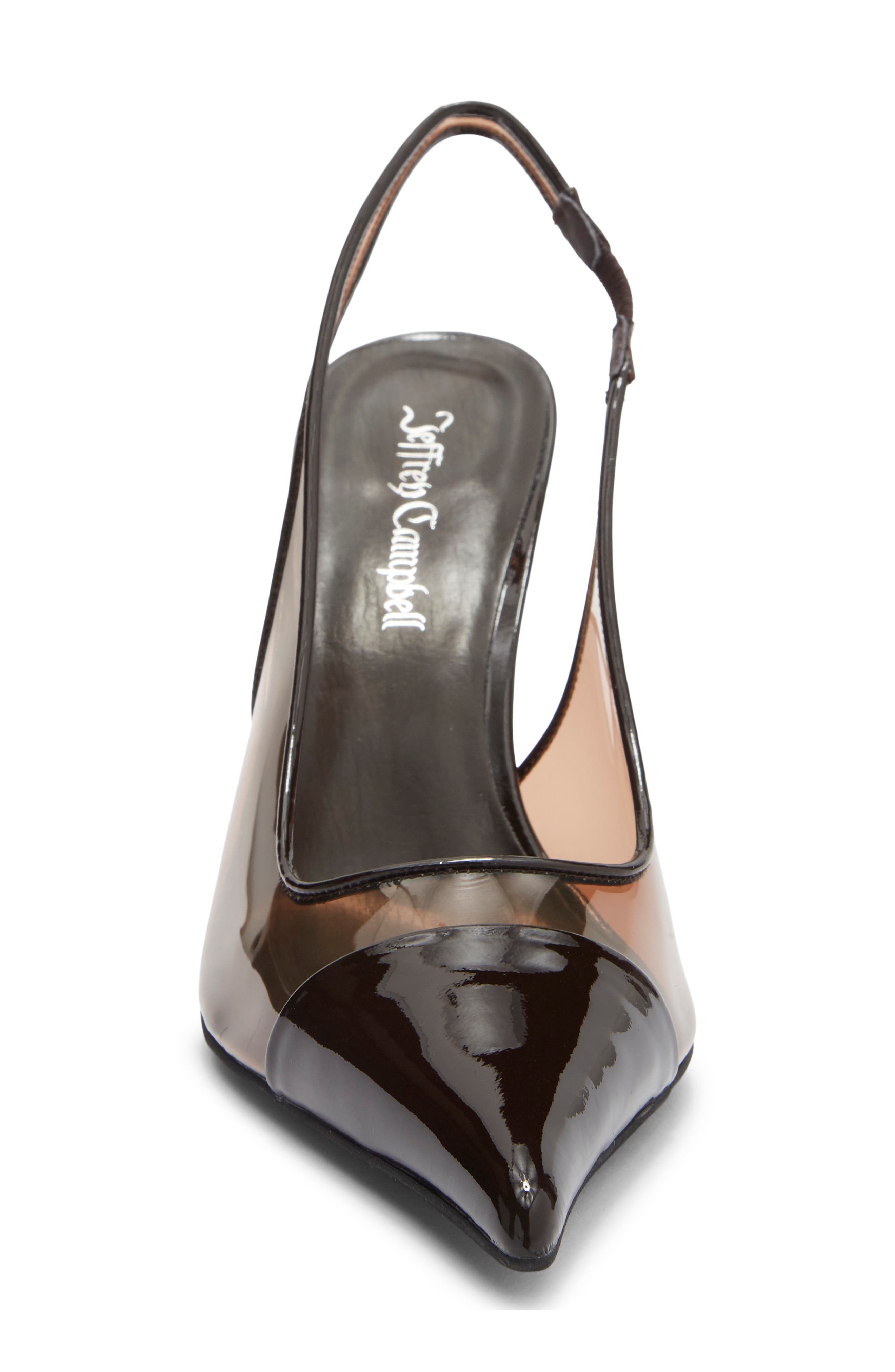 Pucker Slingback Pointed Toe Pump, Alternate, color, BROWN PATENT COMBO