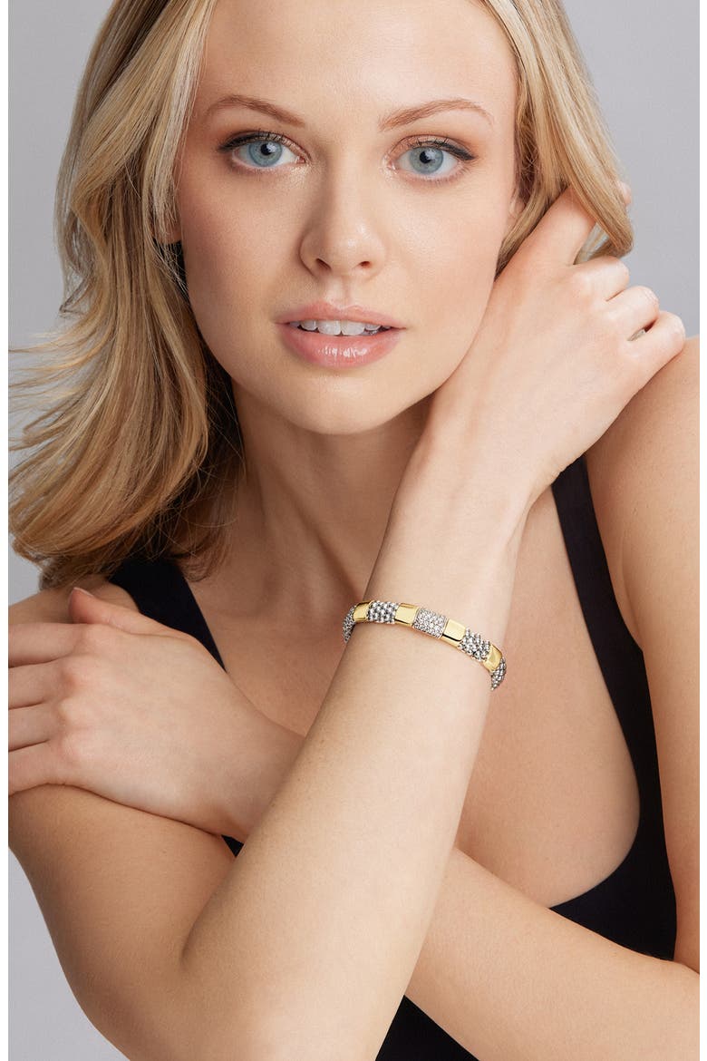 Caviar Pavé Diamond Bracelet, Alternate, color, SILVER GOLD DIAMOND