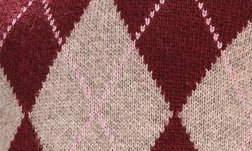 Isaac Mizrahi New York Argyle Crewneck Sweater In Pink