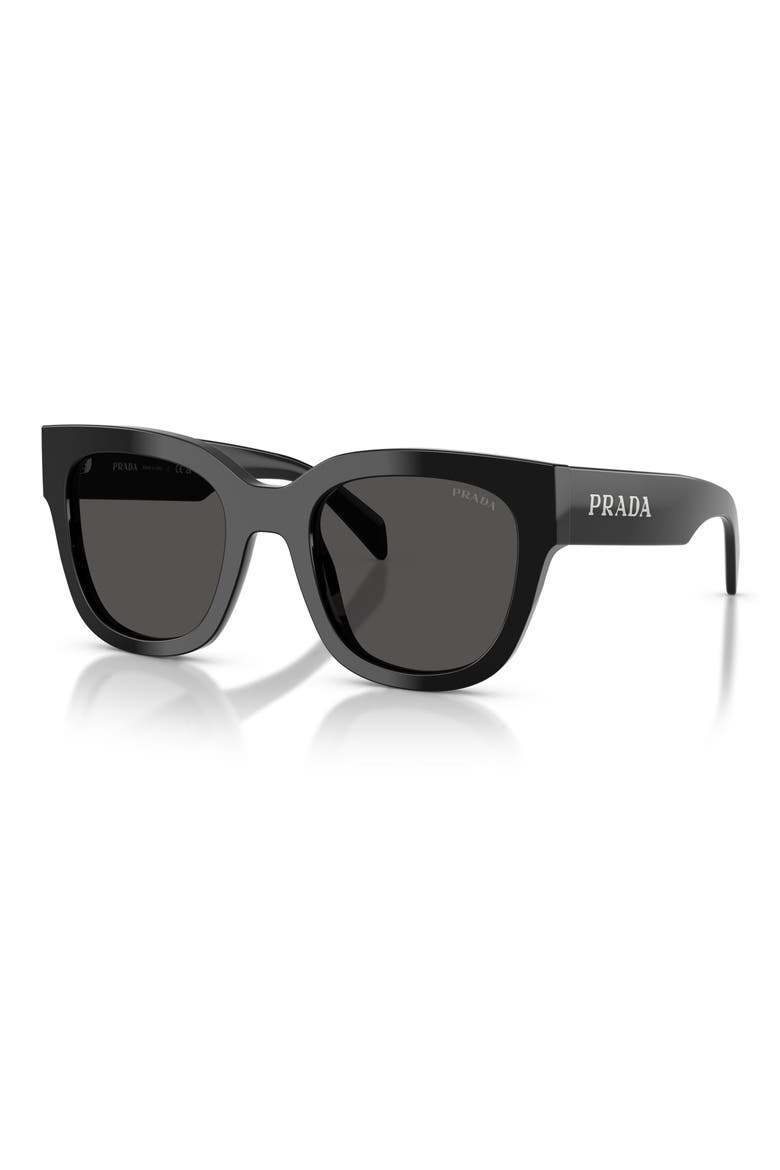 53mm Square Sunglasses, Alternate, color, BLACK / DARK GREY