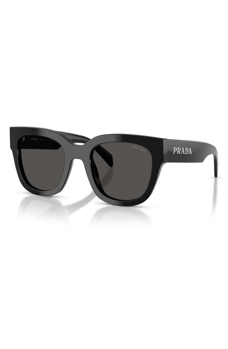 Prada 53mm Square Sunglasses, Alternate, color, Black / Dark Grey