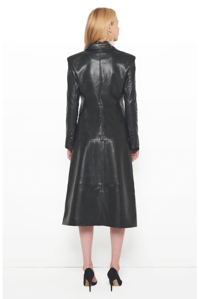Denise Recycled Tailored Leather Blazer, Alternate, color, Black