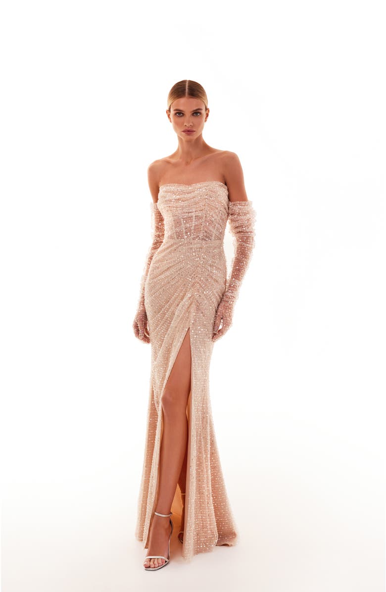 Milla Spectacular Sequined Maxi Dress In Gold, Alternate, color, 