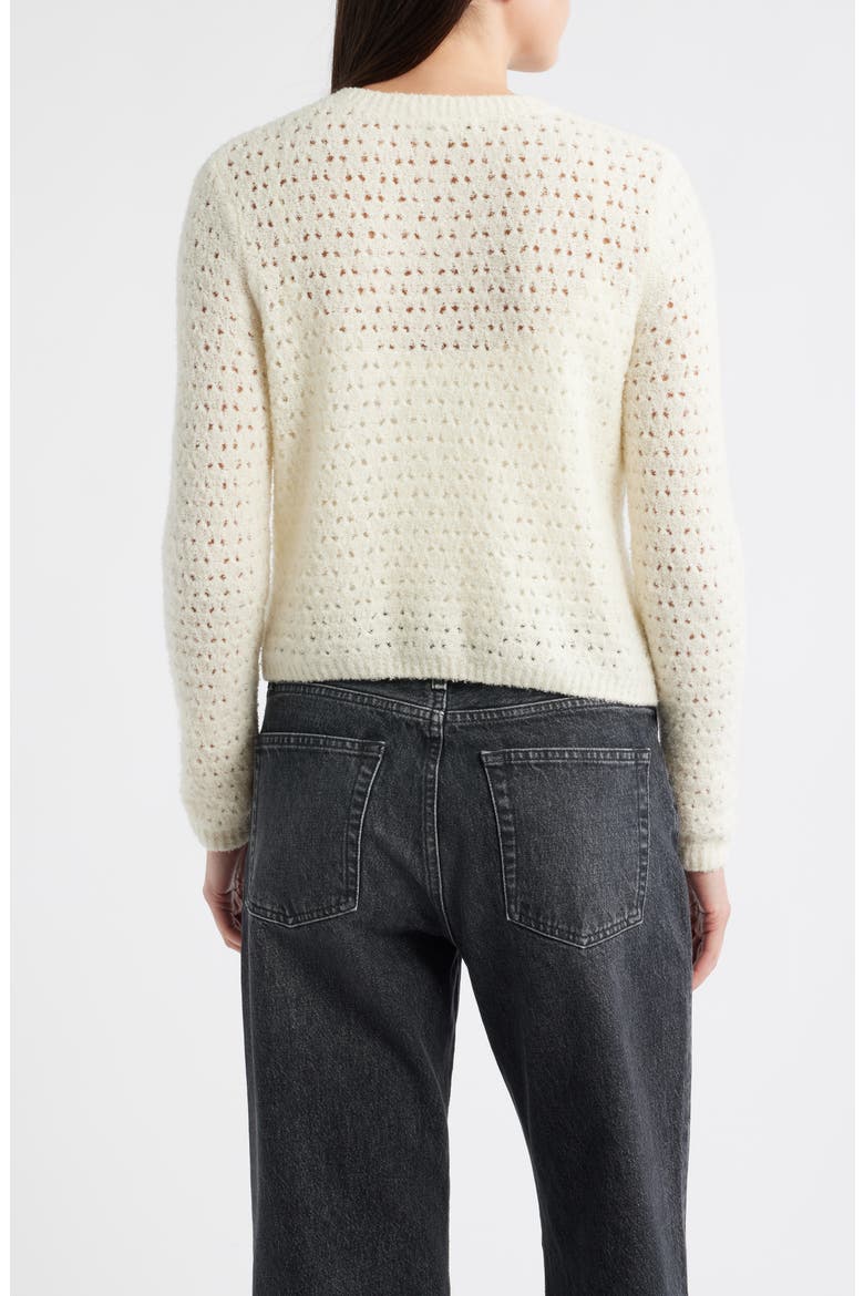 The Chenille Open Stitch Cardigan, Alternate, color, CREAM