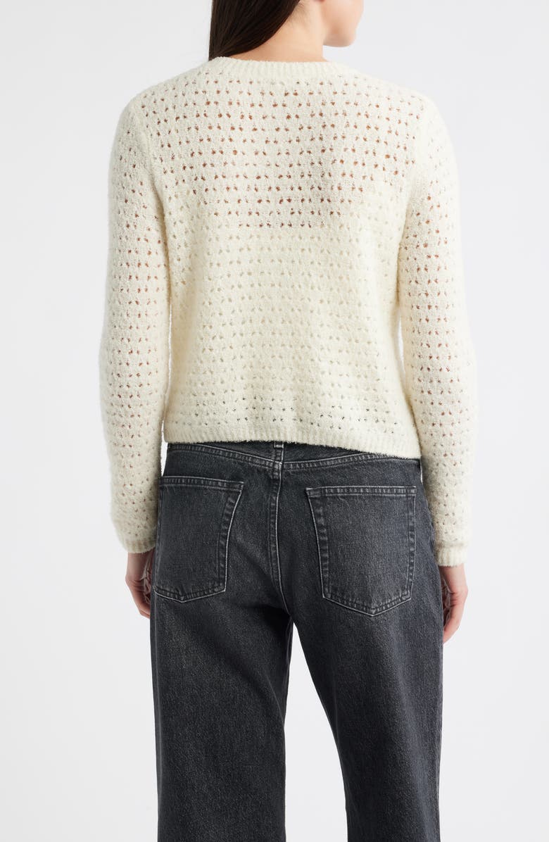 FRAME The Chenille Open Stitch Cardigan, Alternate, color, Cream