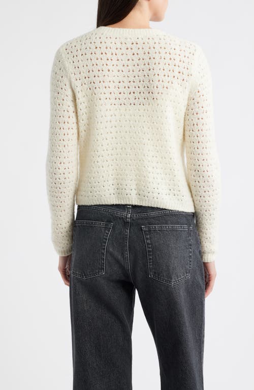 Frame The Chenille Open Stitch Cardigan In White
