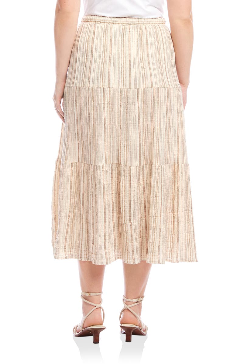 Karen Kane Stripe Textured Midi Skirt, Alternate, color, Stripe