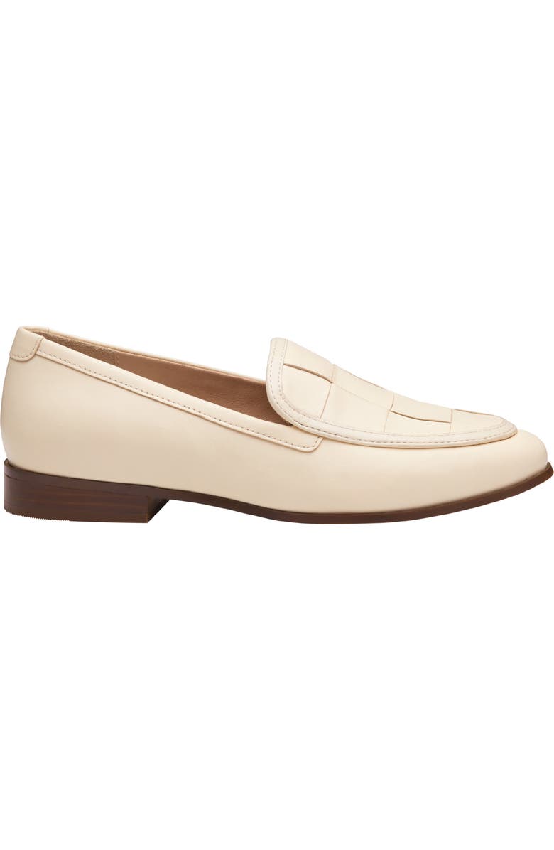 Johnston & Murphy Ali Woven Loafer, Alternate, color, Bone Nappa Leather