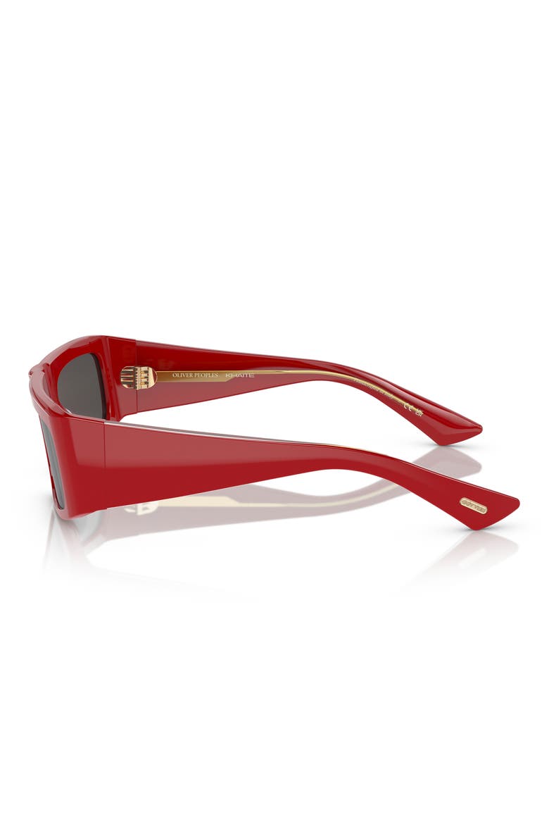 x KHAITE 1979C 56mm Rectangular Sunglasses, Alternate, color, RED