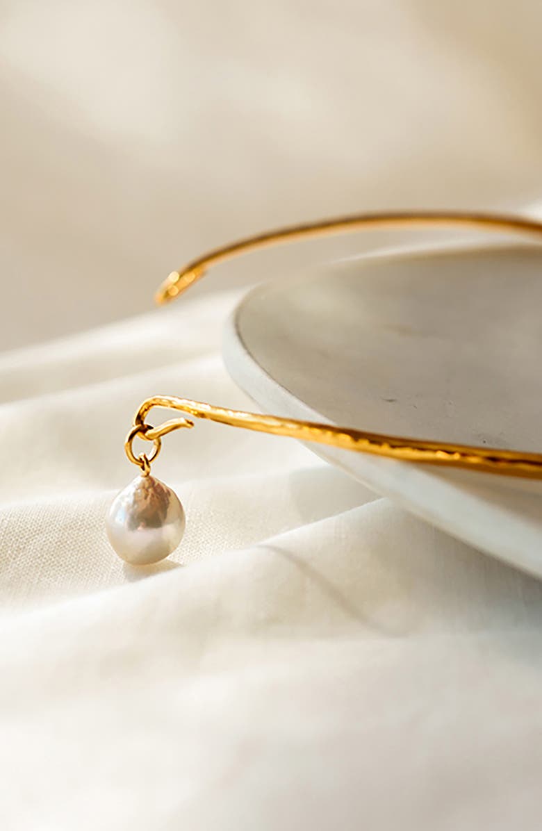 Monica Vinader Nura Baroque Pearl Necklace Enhancer, Alternate, color, Yellow Gold