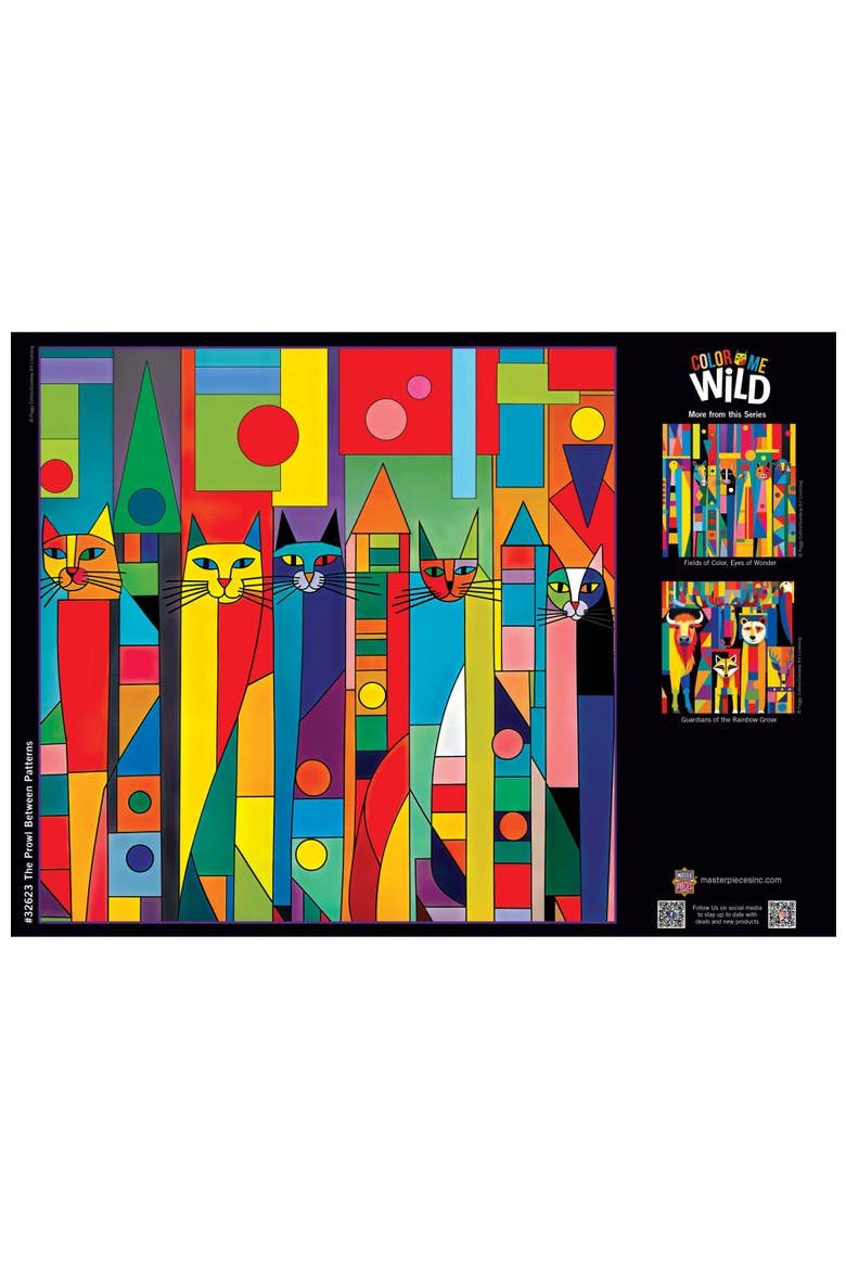 Prowl Between Patterns 500 Piece Puzzle, Alternate, color, Multicolor