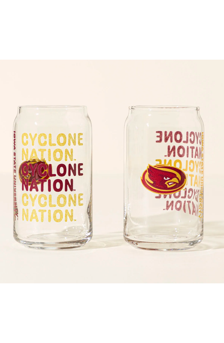 Uncommon Goods Show Your Spirit! College Can-Shaped Glass Set, Alternate, color, 