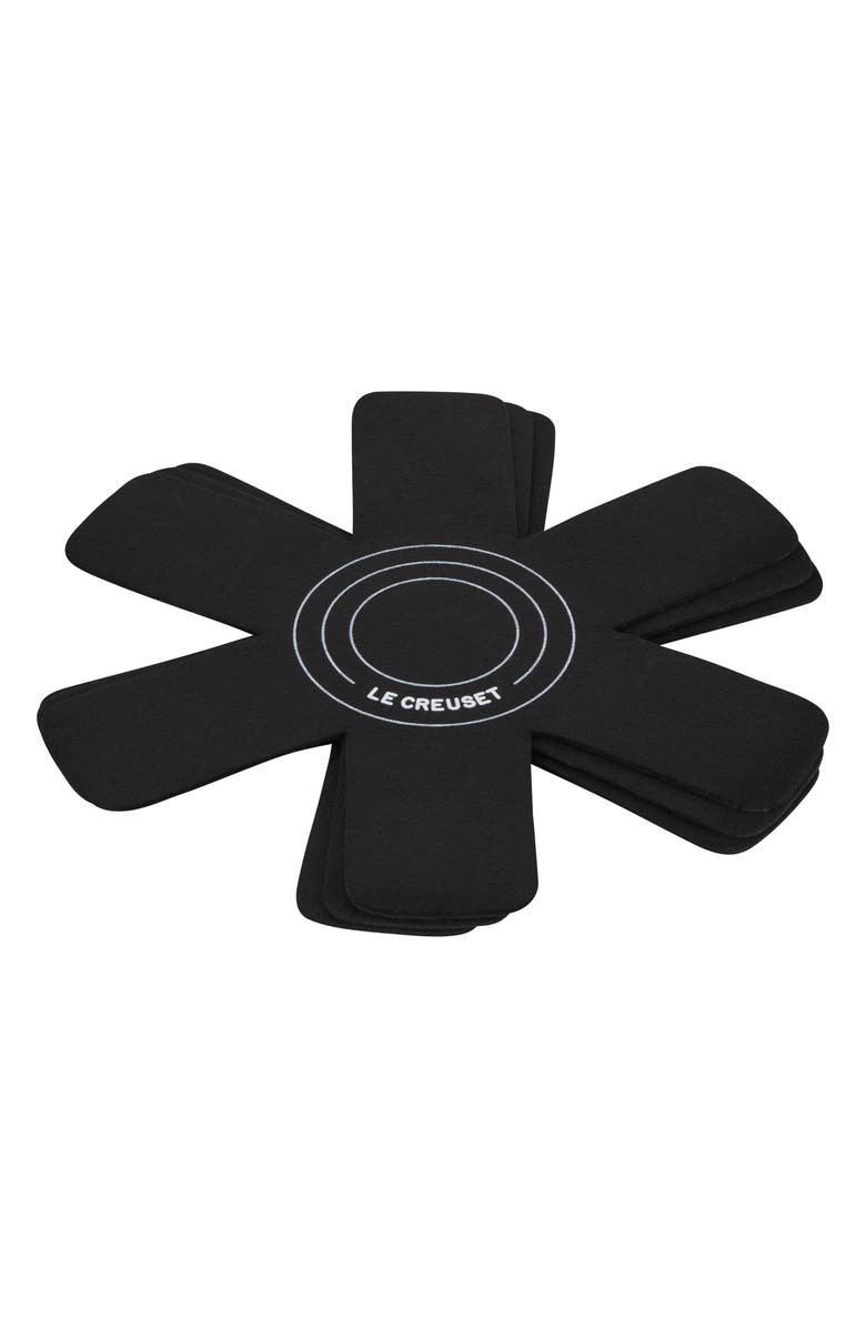 Le Creuset Set of 3 Felt Pan Protectors, Main, color, Black
