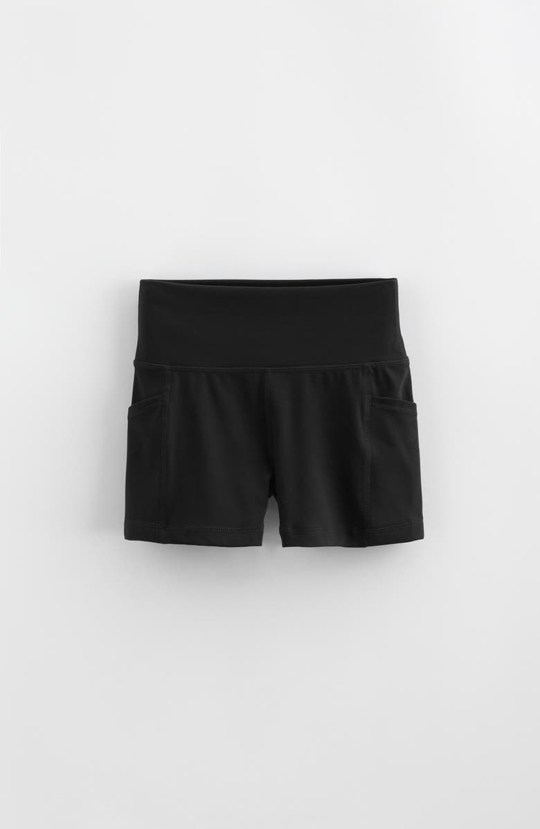Zella Girl Kids' Live By Cartwheel Shorts, Main, color, Black