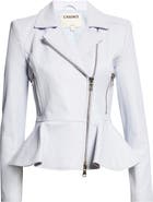 L'AGENCE Lyric Peplum Leather Biker Jacket
