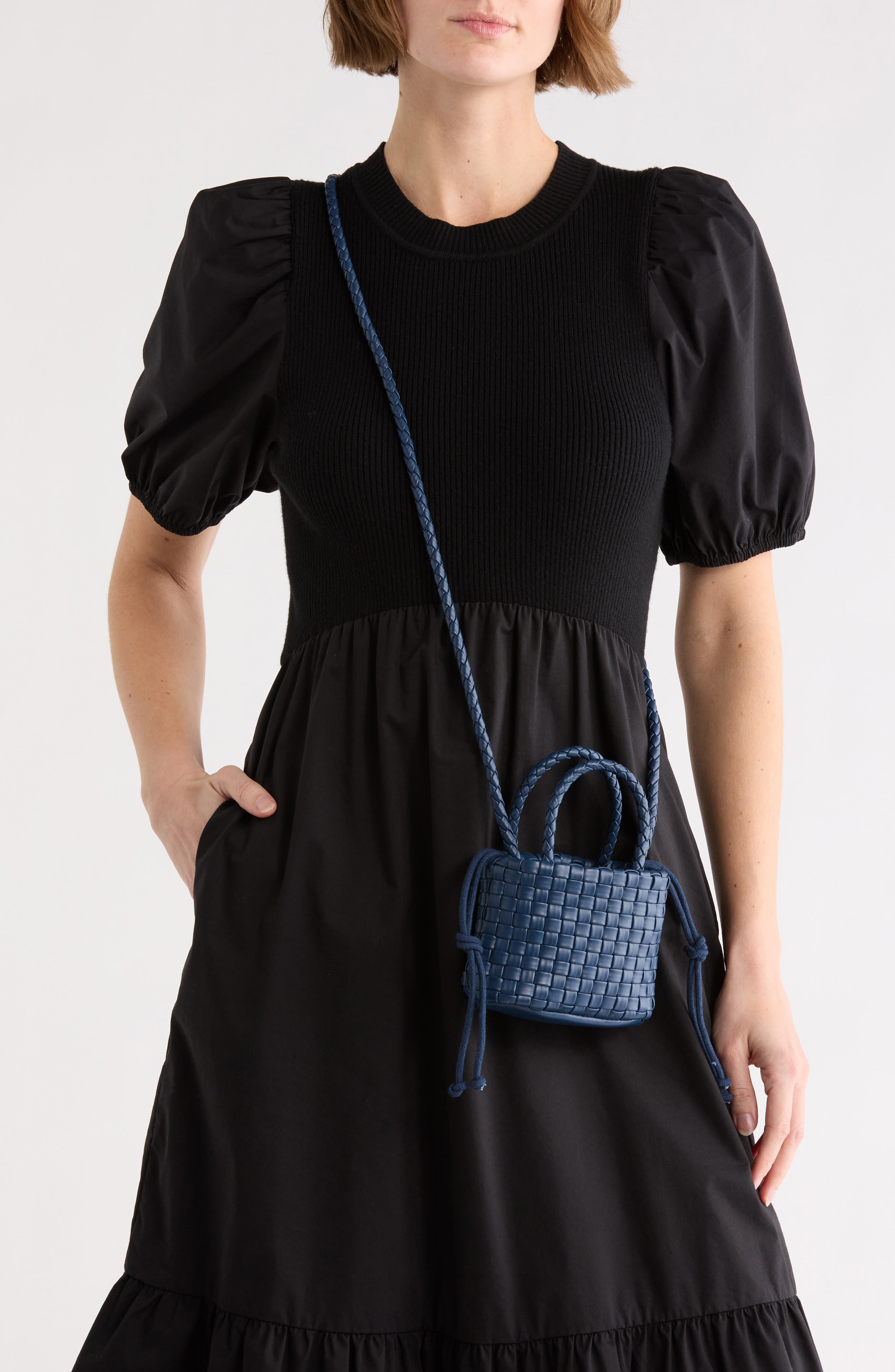 Mini Woven Crossbody Bag, Alternate, color, MIDNIGHT