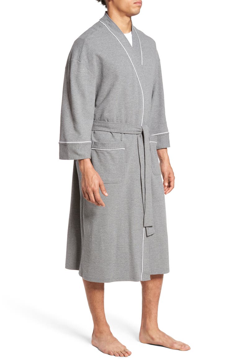 Waffle Knit Robe, Alternate, color, FOG