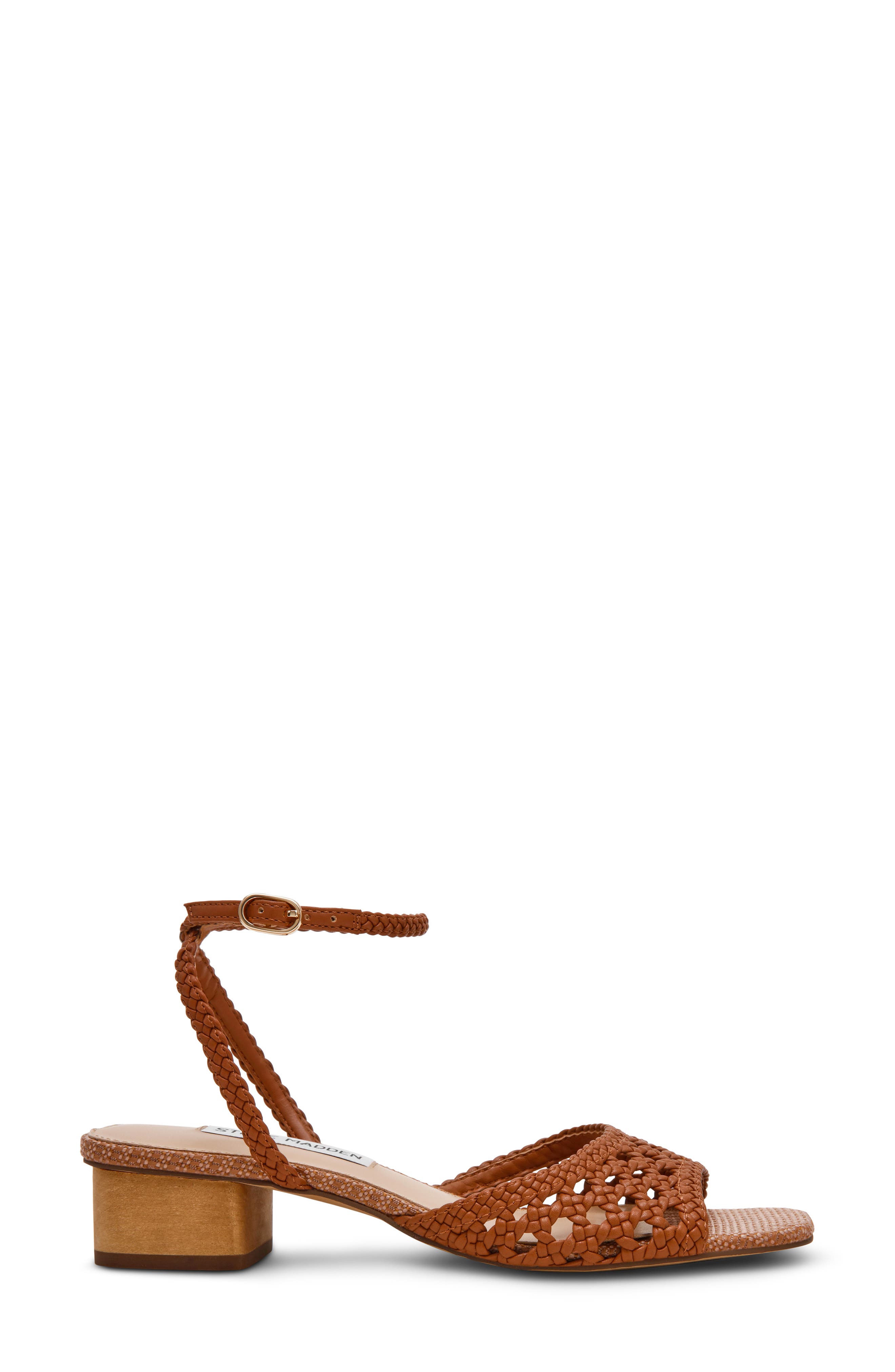 Steve Madden Jessie Ankle Strap Sandal, Alternate, color, Cognac