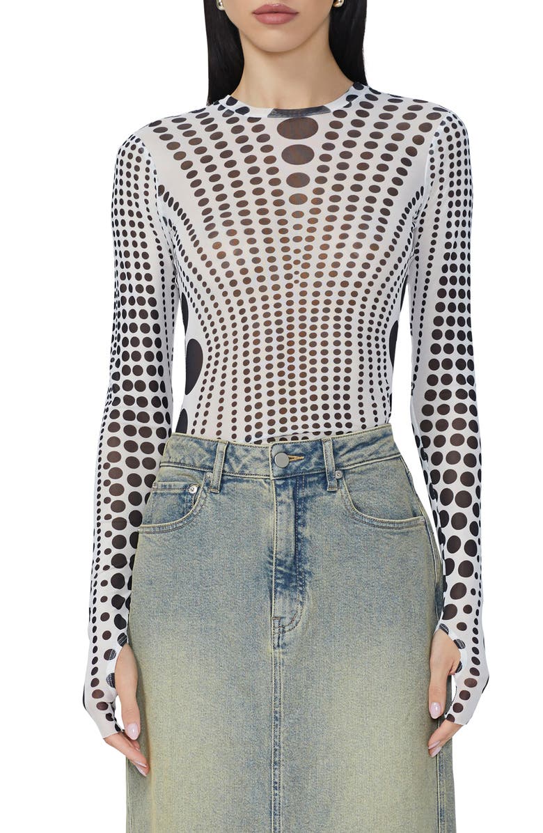 AFRM Kaylee Print Mesh Top, Main, color,