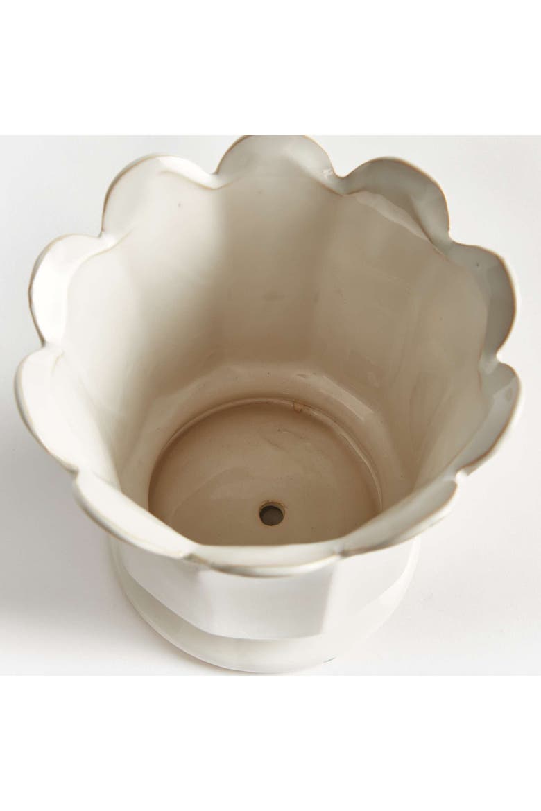 Maline Footed  Pot, Alternate, color, White