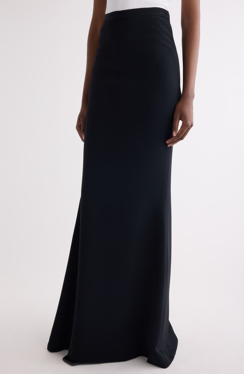 Givenchy Long Kick Back Stretch Trumpet Skirt, Alternate, color, Black